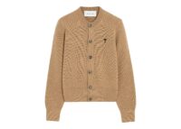 Ami Paris Ami De Coeur Crewneck Wool Cardigan Camel Chine/Black (W)