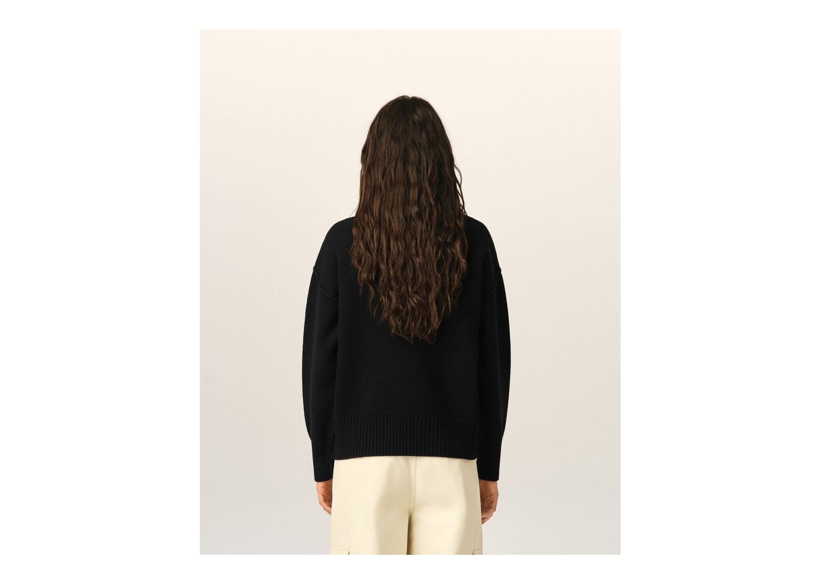Ami Paris Ami De Coeur Crewneck Wool Sweater Black/Off White - görsel 11