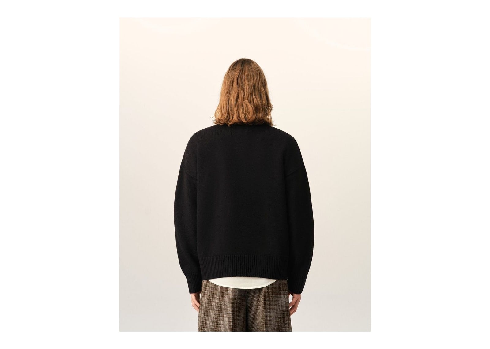Ami Paris Ami De Coeur Crewneck Wool Sweater Black/Off White - görsel 5