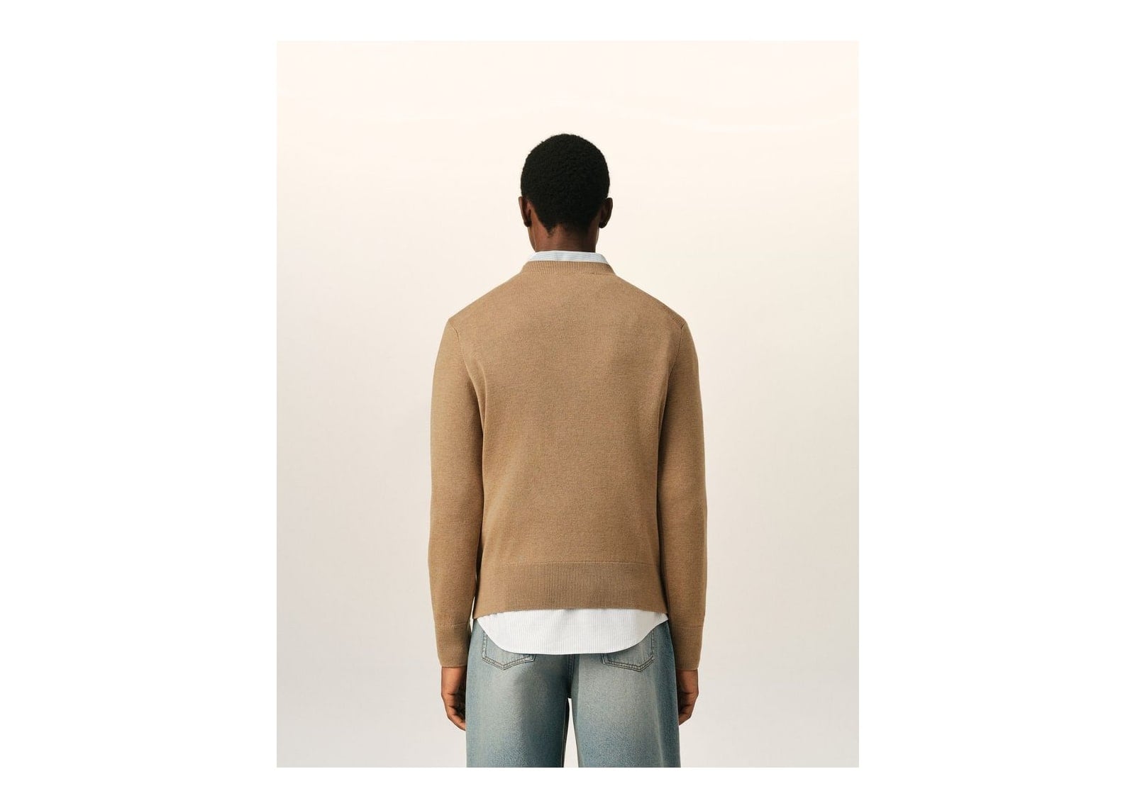 Ami Paris Ami De Coeur Crewneck Wool Sweater Camel Chine/Black - görsel 5