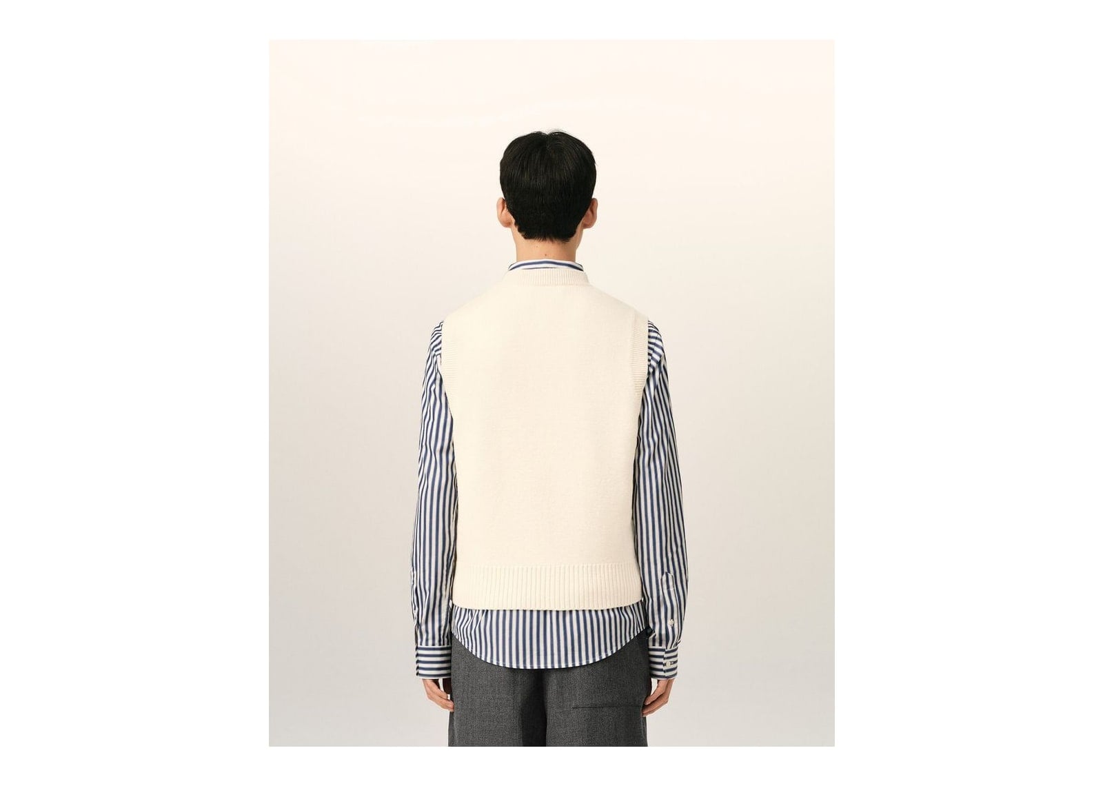 Ami Paris Ami De Coeur Sleeveless Wool Sweater Off White/Black - görsel 5