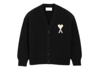 Ami Paris Ami De Coeur Wool Cardigan Black/Off White