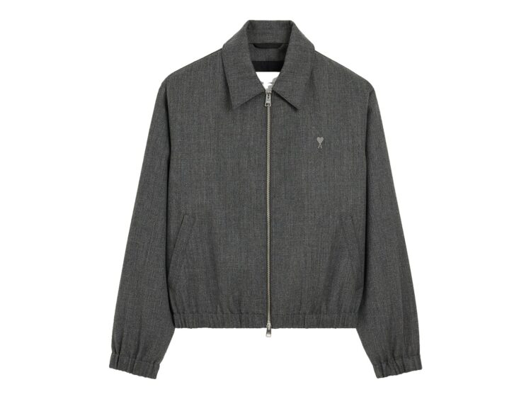 Ami Paris Ami De Coeur Wool Padded Jacket Carbon Grey