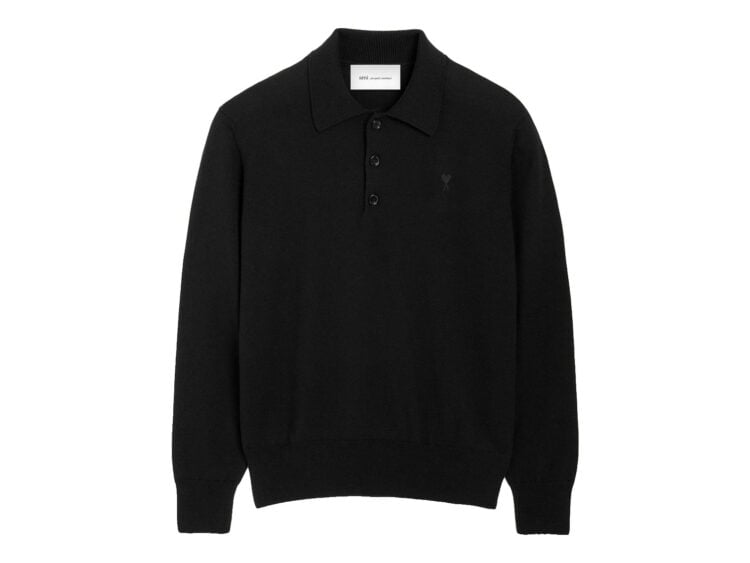 Ami Paris Ami De Coeur Wool Polo Black/Black