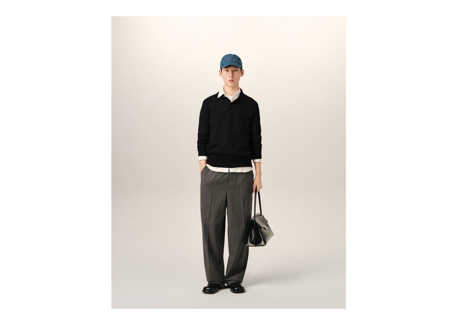 Ami Paris Ami De Coeur Wool Polo Black/Black - görsel 3