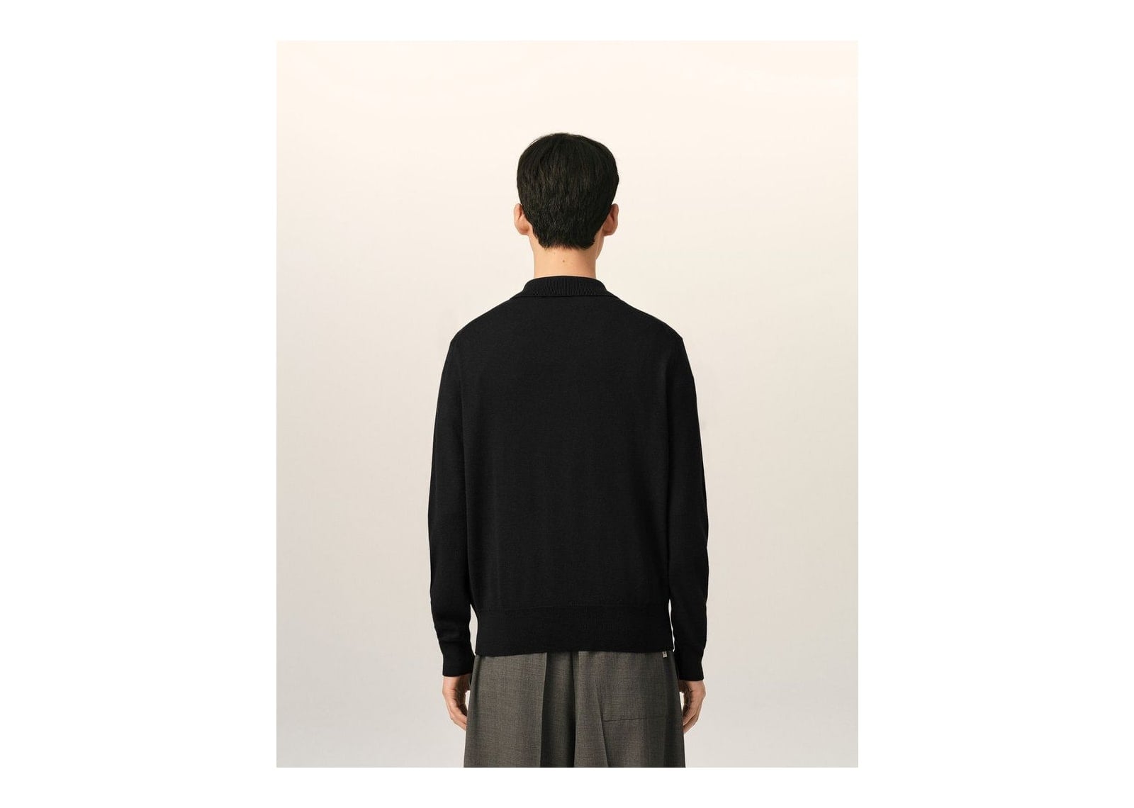 Ami Paris Ami De Coeur Wool Polo Black/Black - görsel 5