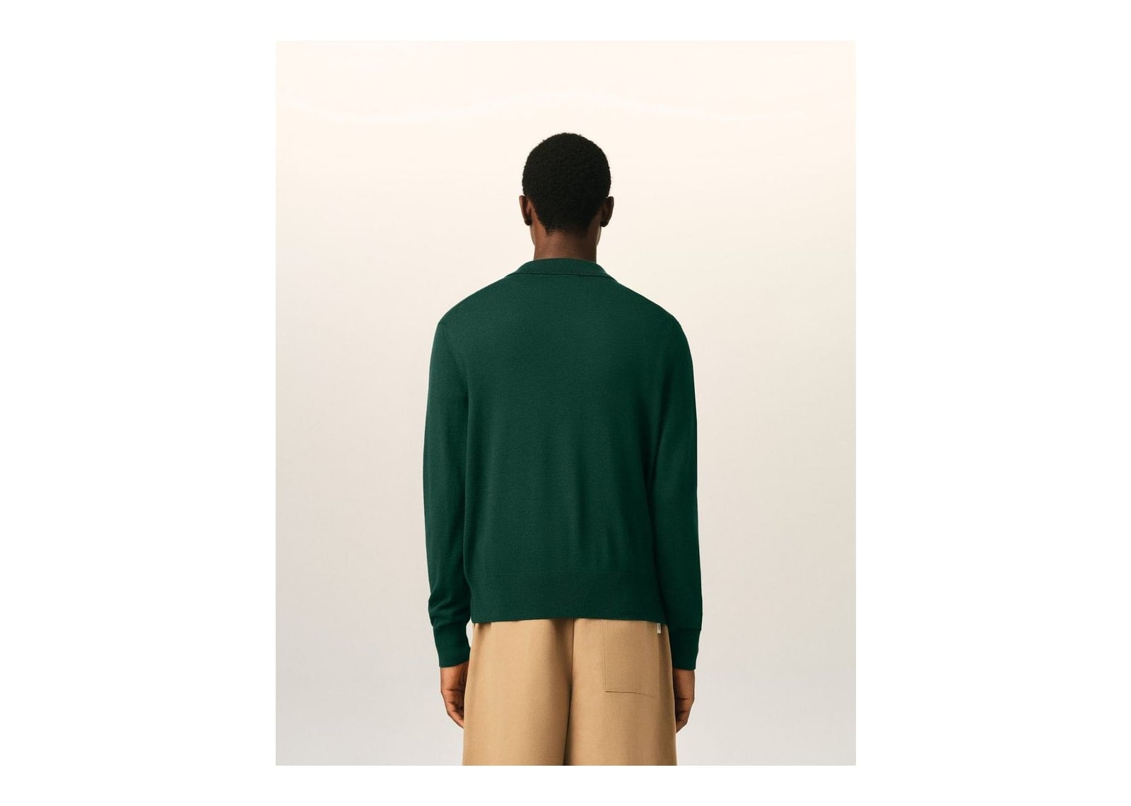 Ami Paris Ami De Coeur Wool Polo Bottle Green/Black - görsel 5