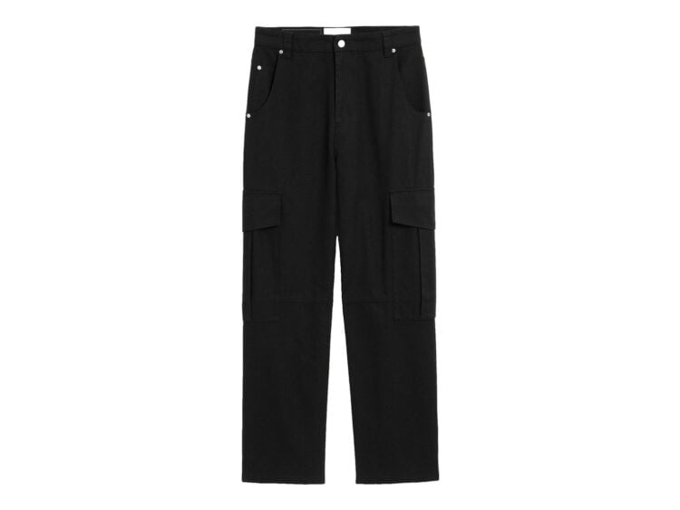 Ami Paris Baggy-Fit Cargo Cotton Trousers Black