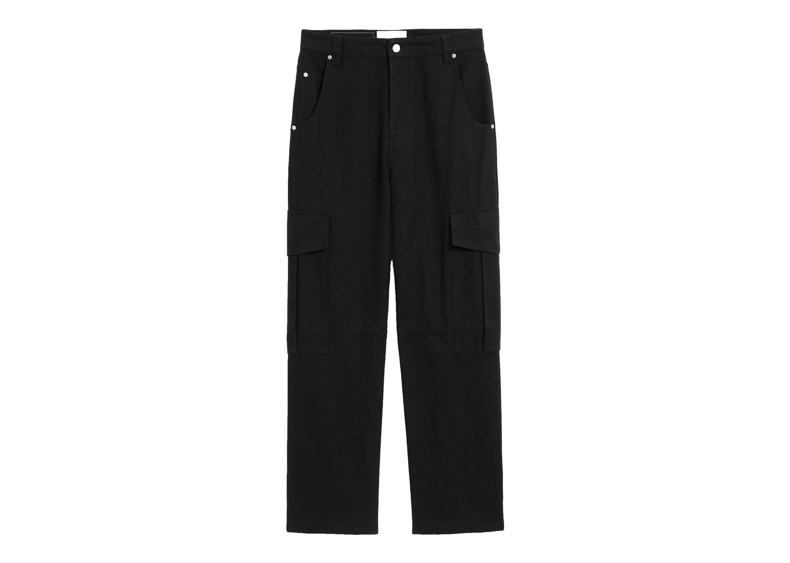 Ami Paris Baggy-Fit Cargo Cotton Trousers Black