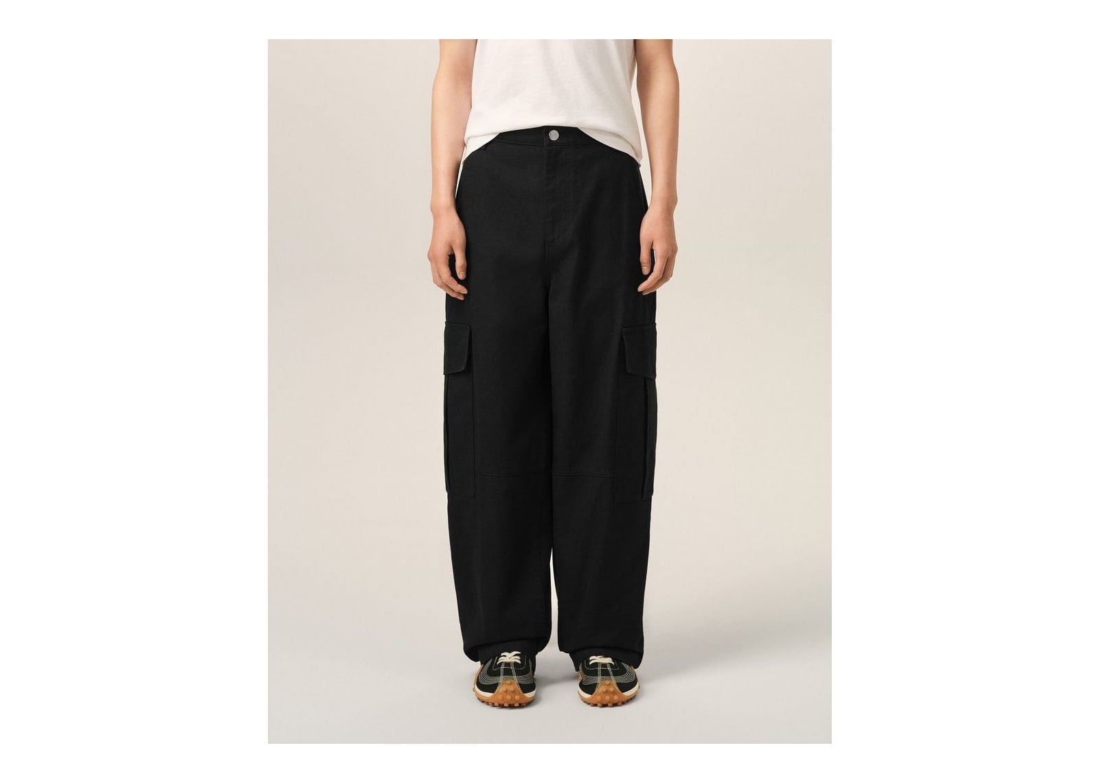 Ami Paris Baggy-Fit Cargo Cotton Trousers Black - görsel 3