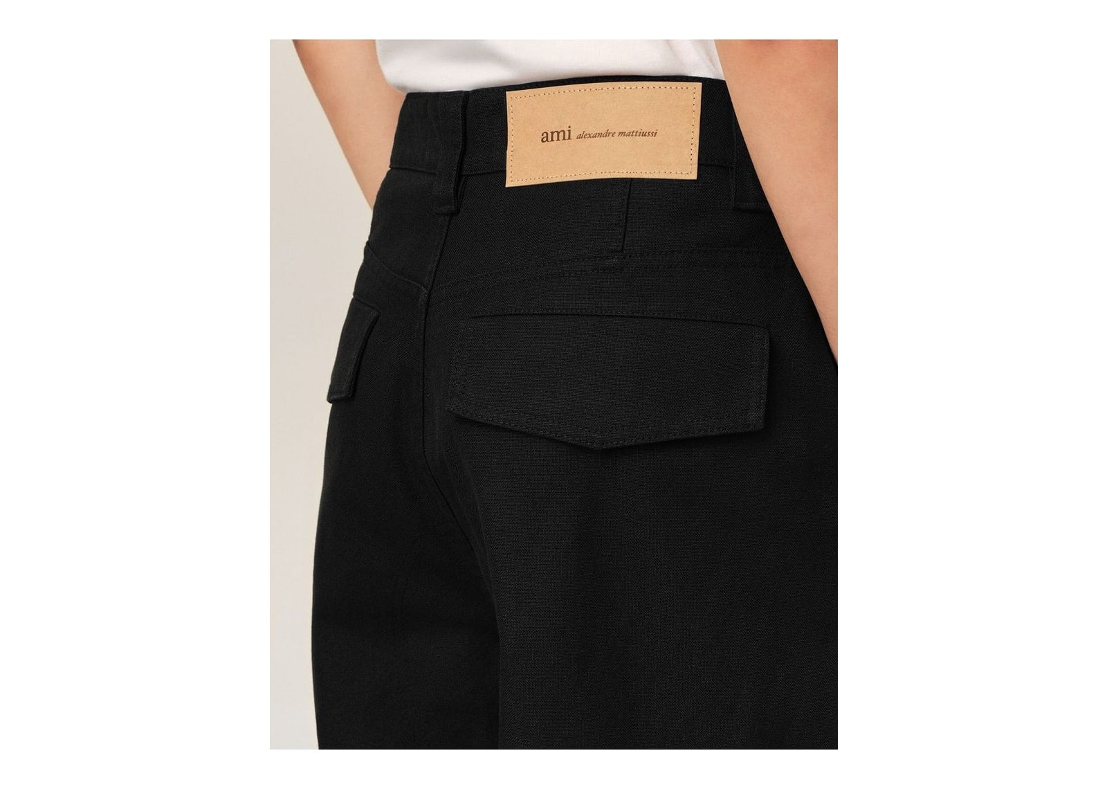 Ami Paris Baggy-Fit Cargo Cotton Trousers Black - görsel 5