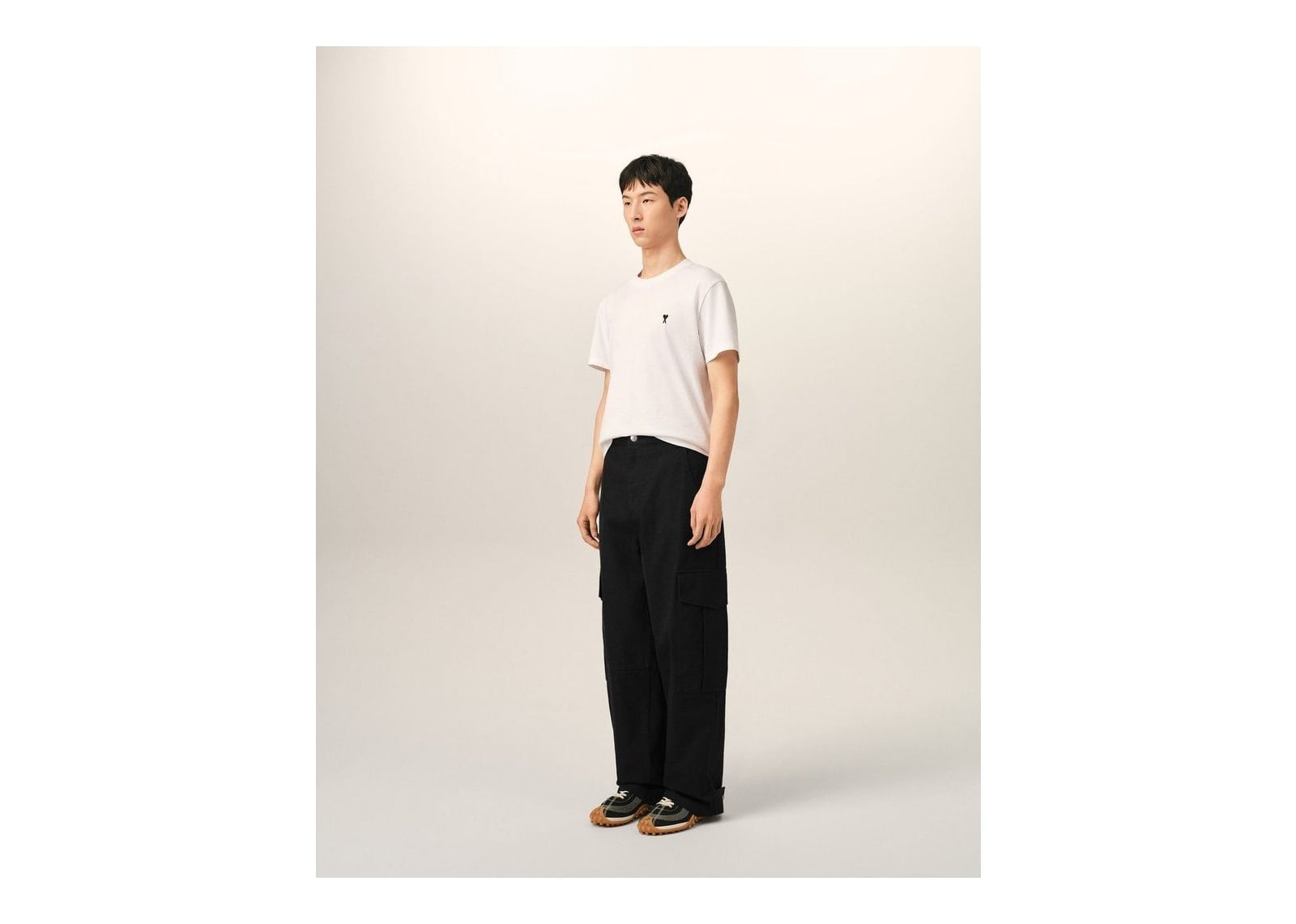 Ami Paris Baggy-Fit Cargo Cotton Trousers Black - görsel 6
