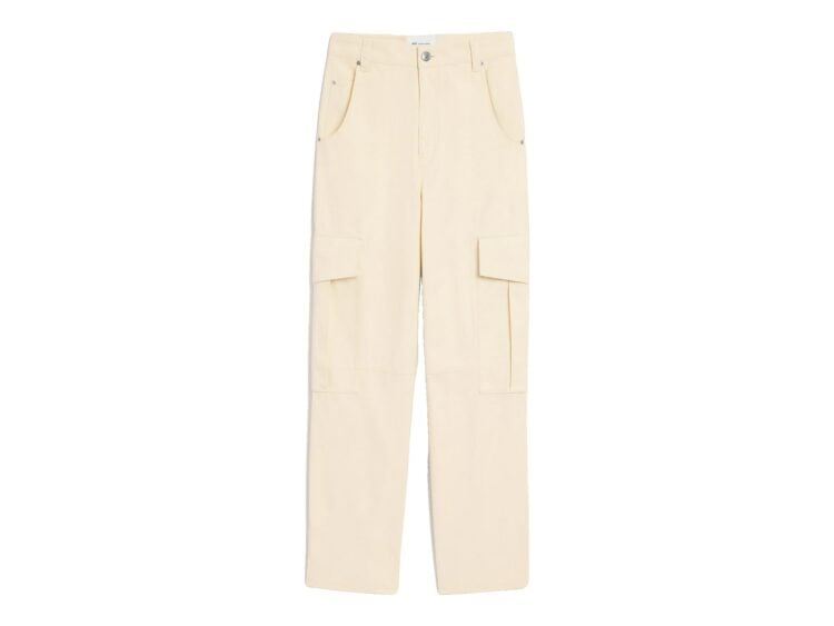 Ami Paris Baggy-Fit Cargo Cotton Trousers Ivory