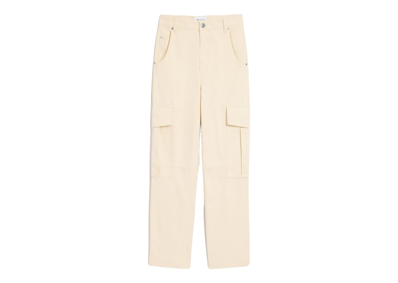 Ami Paris Baggy-Fit Cargo Cotton Trousers Ivory