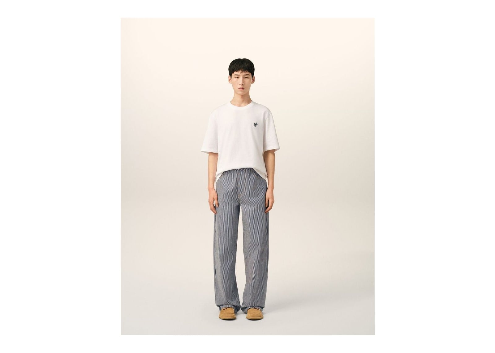 Ami Paris Baggy-Fit Cotton Jeans Indigo/Ecru - görsel 2