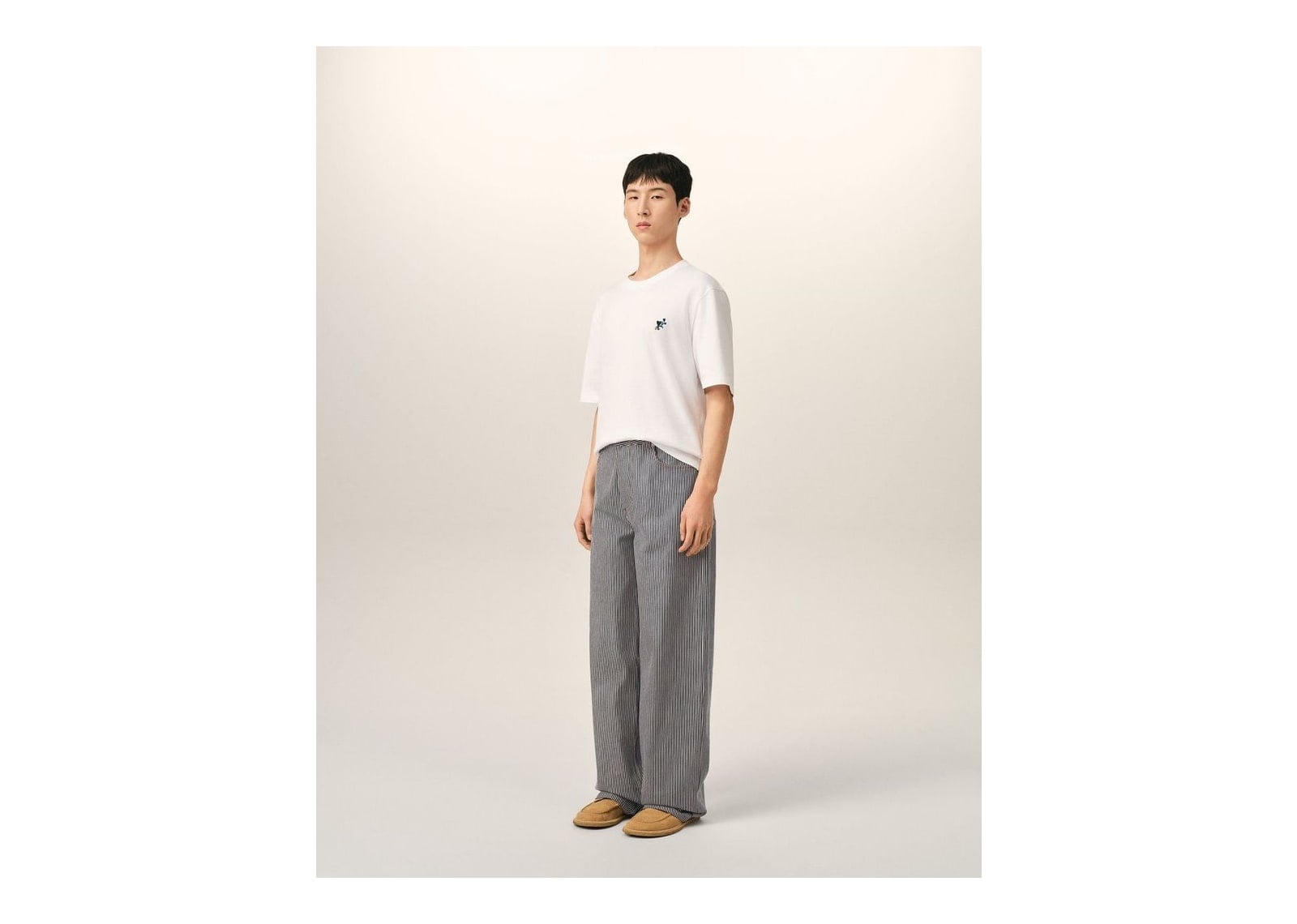 Ami Paris Baggy-Fit Cotton Jeans Indigo/Ecru - görsel 6