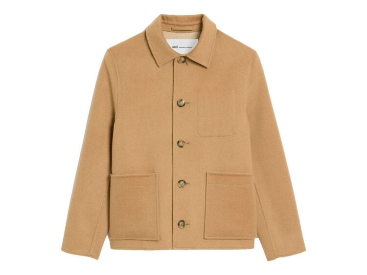Ami Paris Button-Down Wool and Cashmere Jacket Mastic Beige/Mastic Beige Light