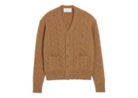 Ami Paris Cable Wool Cardigan Camel