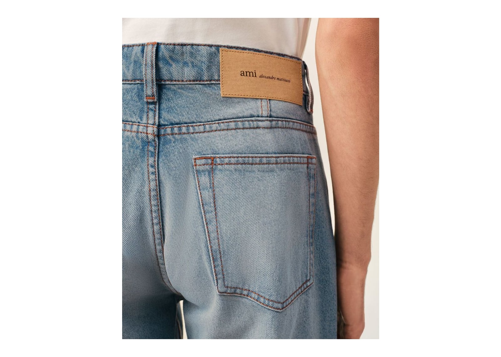 Ami Paris Classic-Fit Cotton Jeans Used Blue - görsel 5