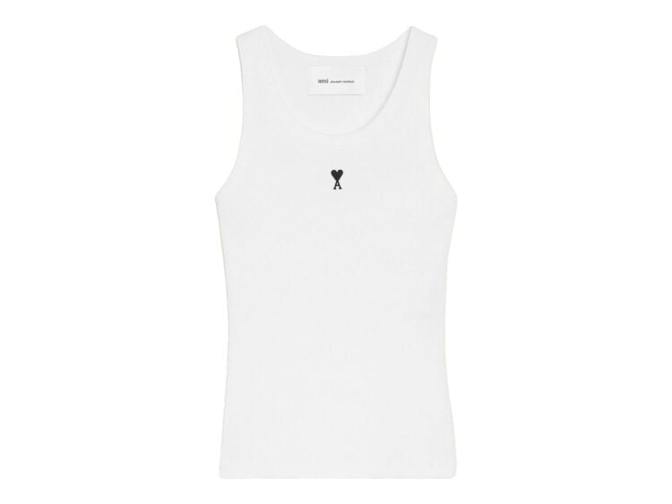Ami Paris Cotton Ami De Coeur Tank Top White (W)
