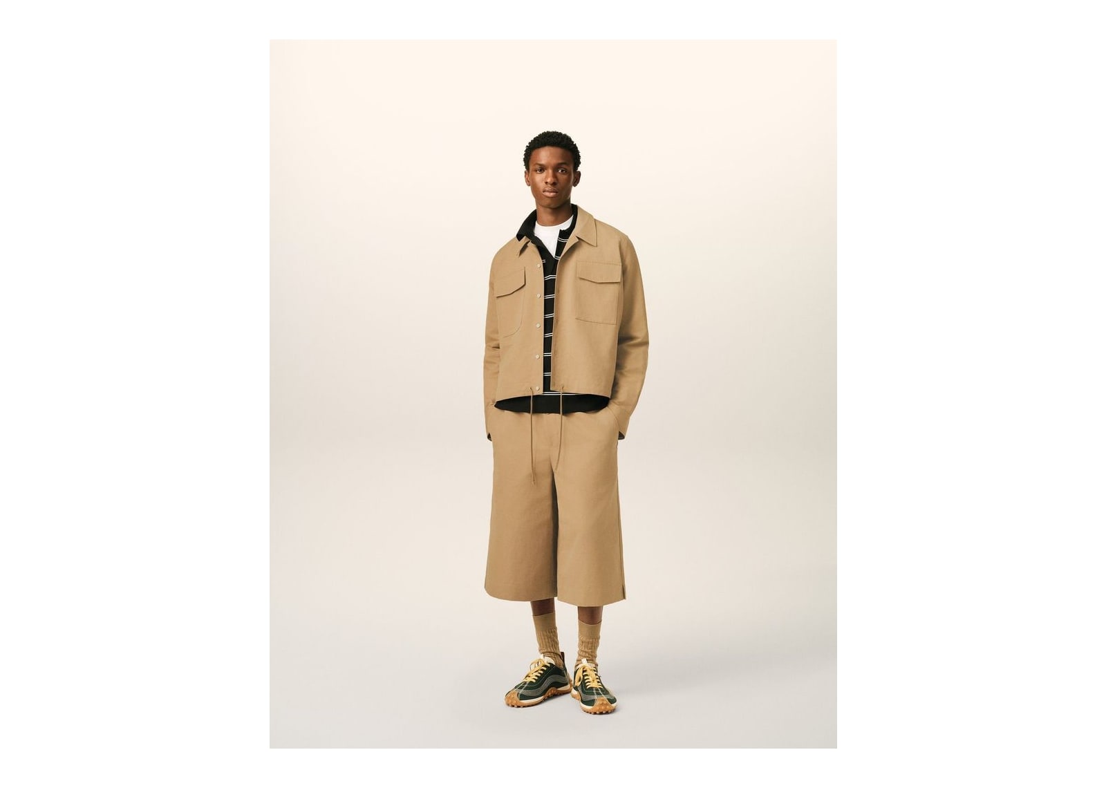 Ami Paris Cotton and Linen Shirt Mastic Beige - görsel 3