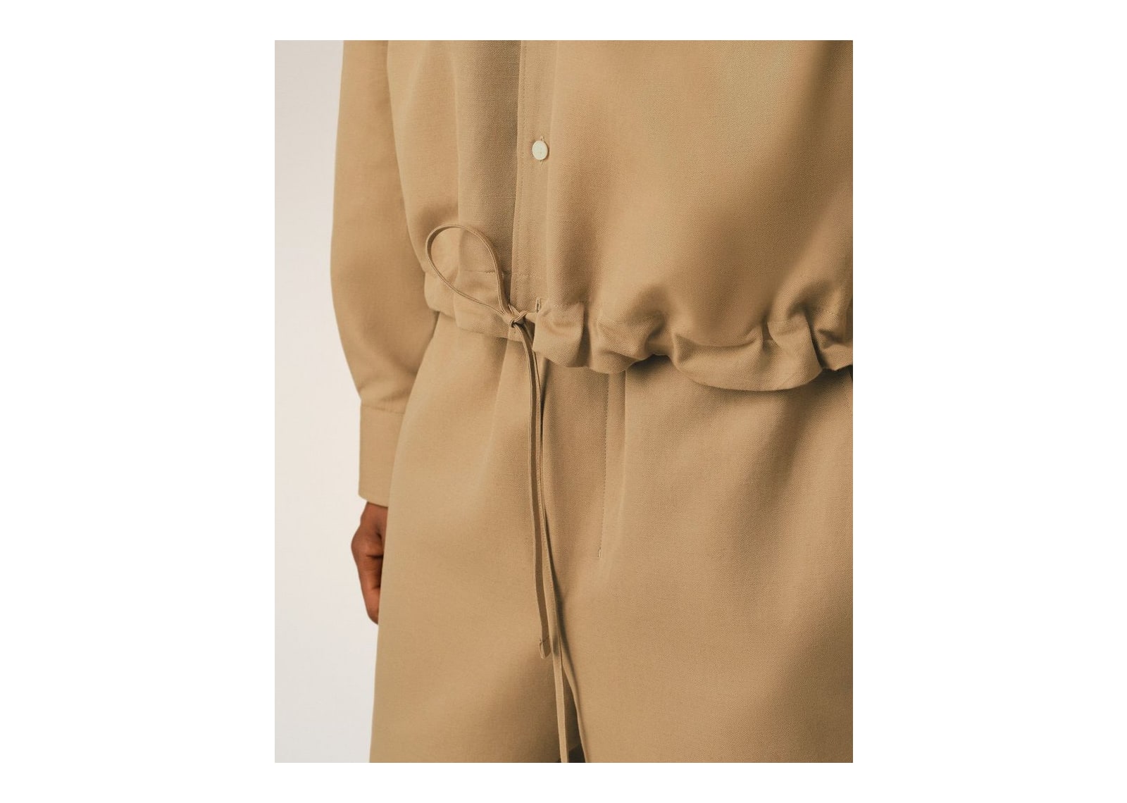 Ami Paris Cotton and Linen Shirt Mastic Beige - görsel 4