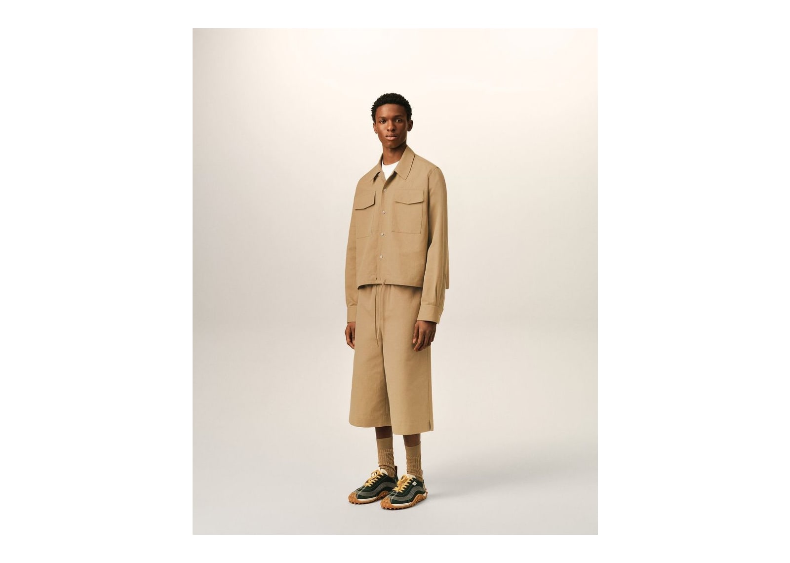 Ami Paris Cotton and Linen Shirt Mastic Beige - görsel 6
