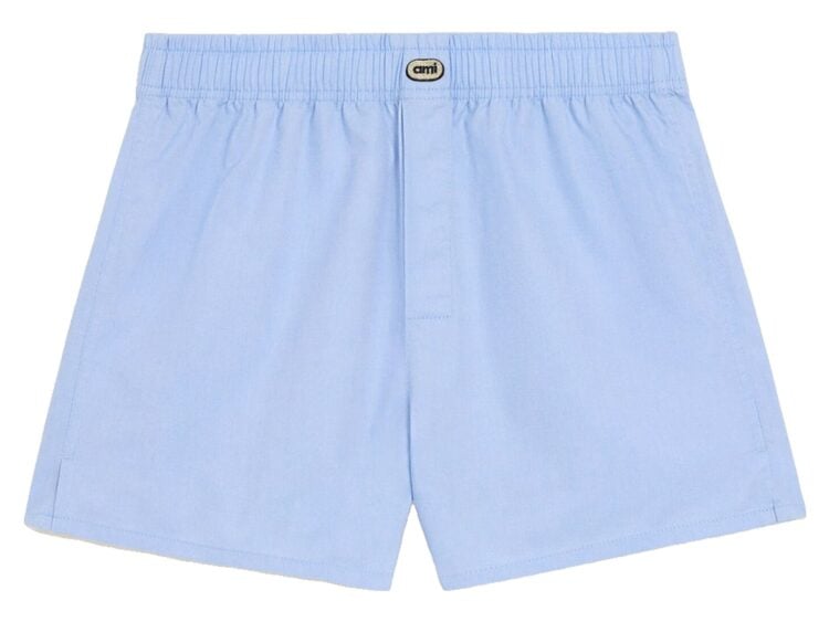 Ami Paris Cotton Boxer with Ami Patch Cashmere Blue