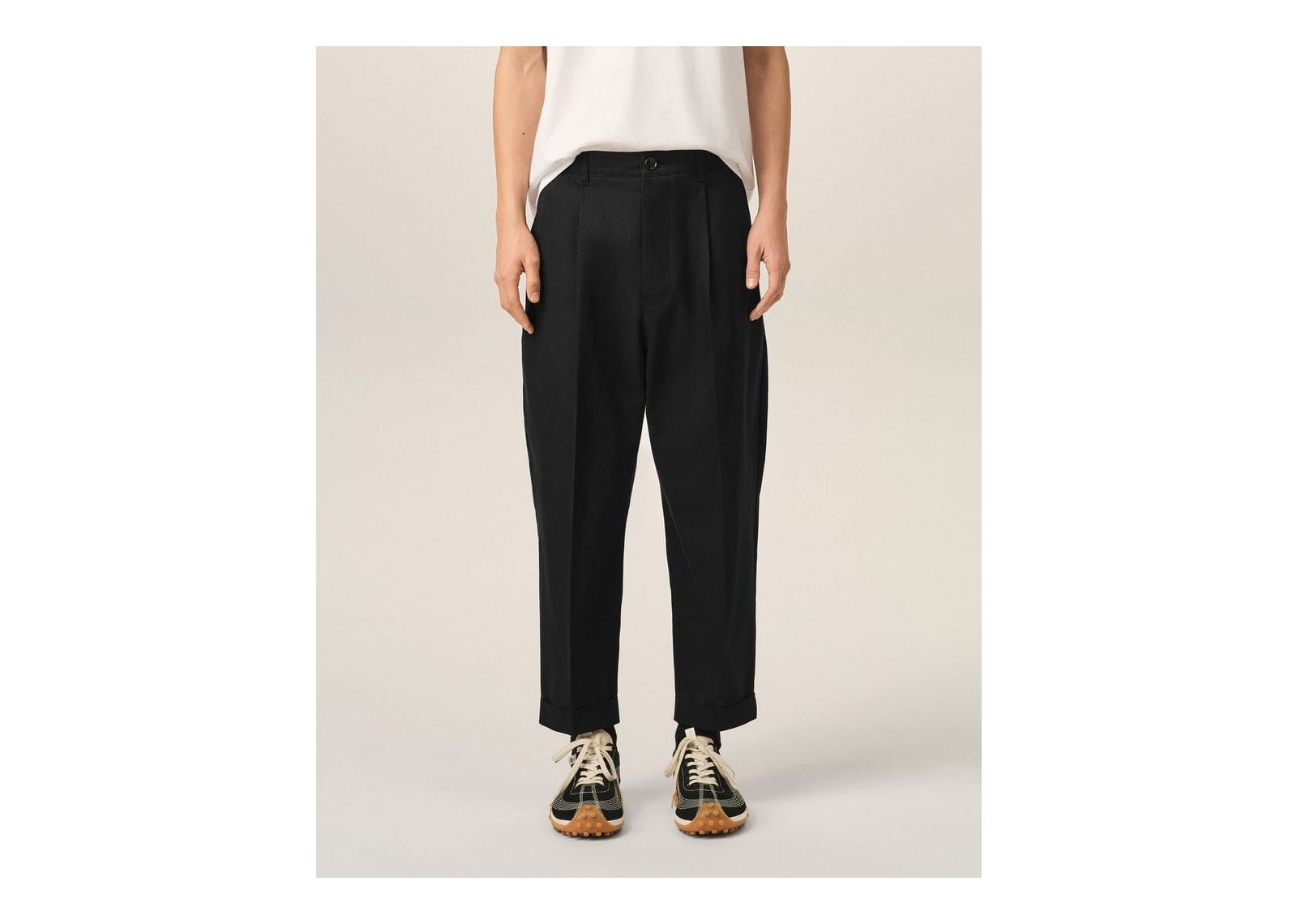 Ami Paris Cotton Carrot Oversized Trousers Black - görsel 3