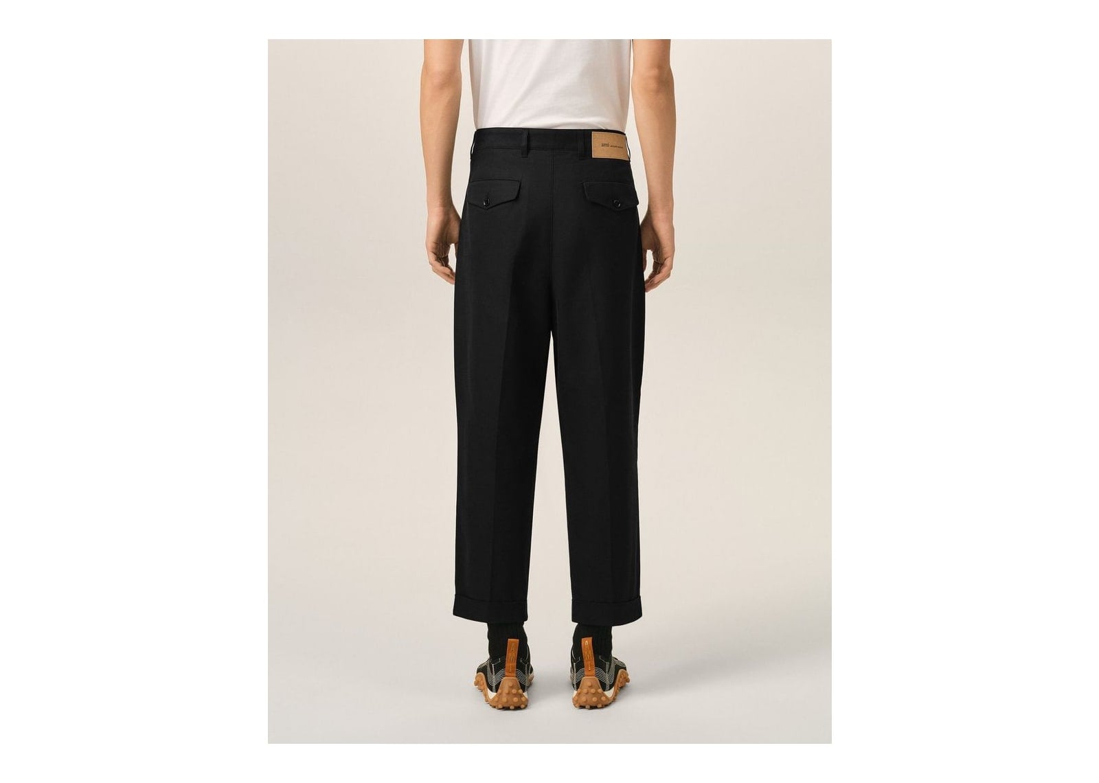Ami Paris Cotton Carrot Oversized Trousers Black - görsel 4