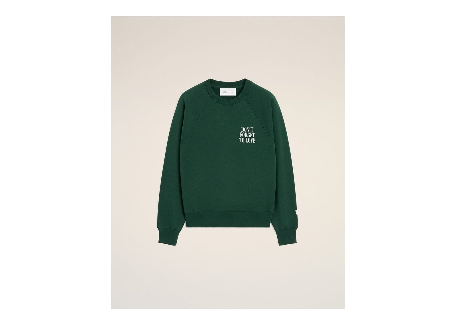 Ami Paris Cotton Don’t Forget To Love Sweatshirt Bottle Green - görsel 8