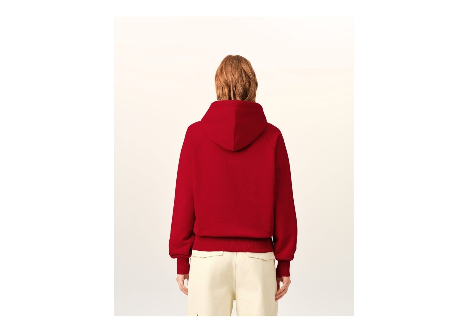 Ami Paris Cotton Hoodie with Ami Paris Embroidery Ruby Red/Ivory - görsel 12