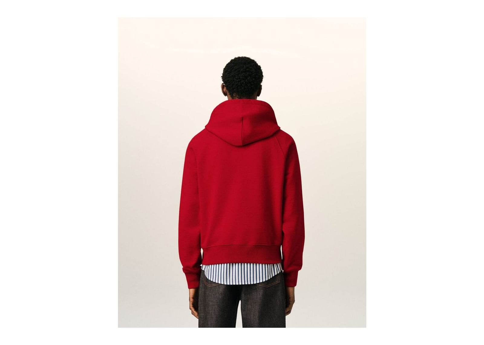 Ami Paris Cotton Hoodie with Ami Paris Embroidery Ruby Red/Ivory - görsel 5