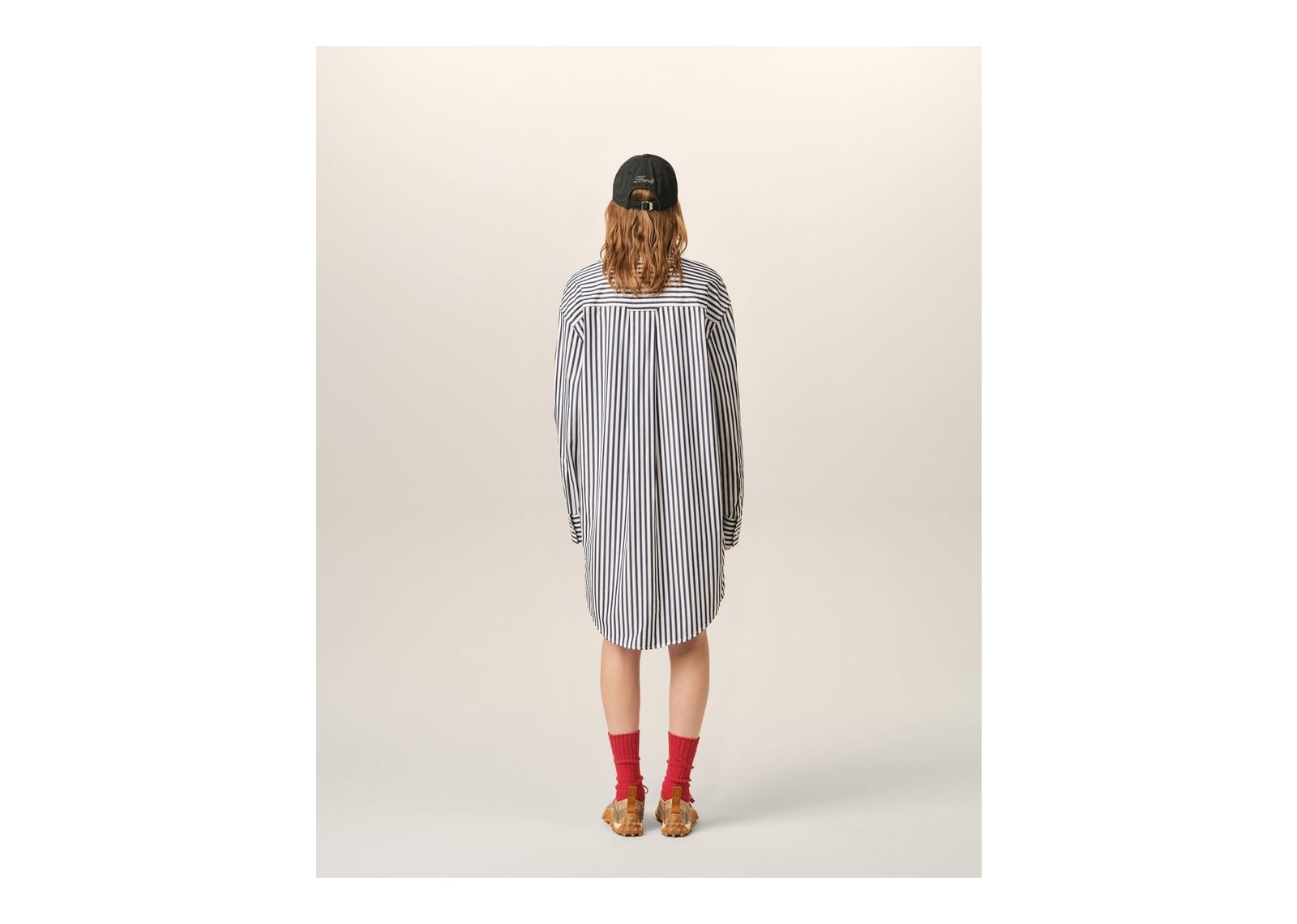 Ami Paris Cotton Mao Collar Tunic Dress Royal Blue/White - görsel 11