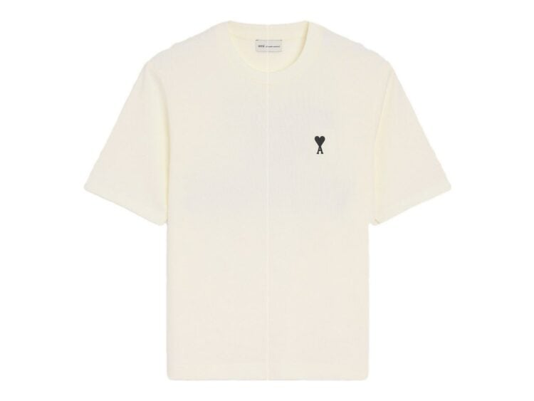 Ami Paris Cotton Place Des Victoires Print T-Shirt White Cream