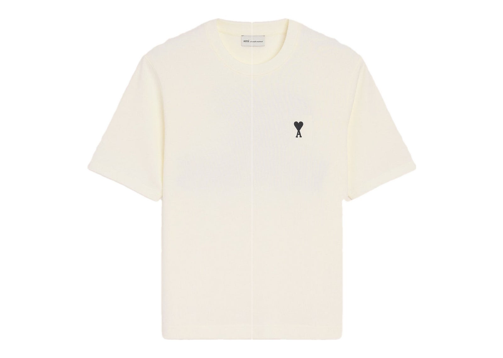 Ami Paris Cotton Place Des Victoires Print T-Shirt White Cream