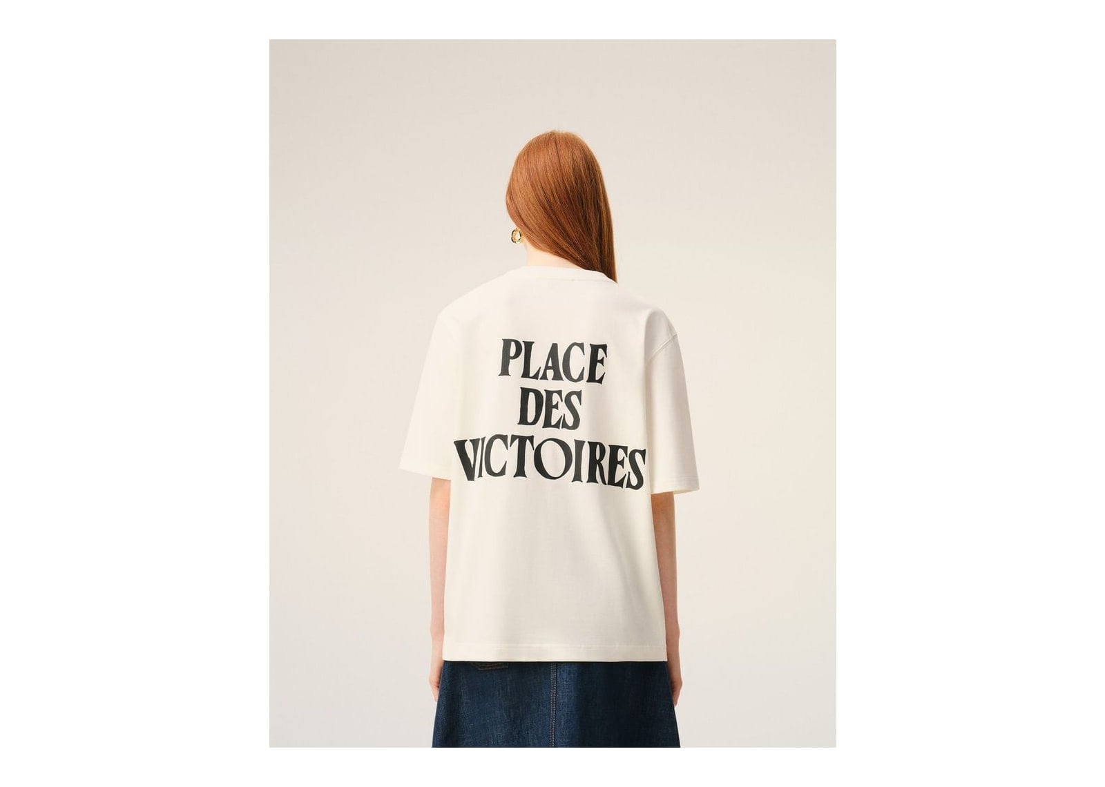 Ami Paris Cotton Place Des Victoires Print T-Shirt White Cream - görsel 13