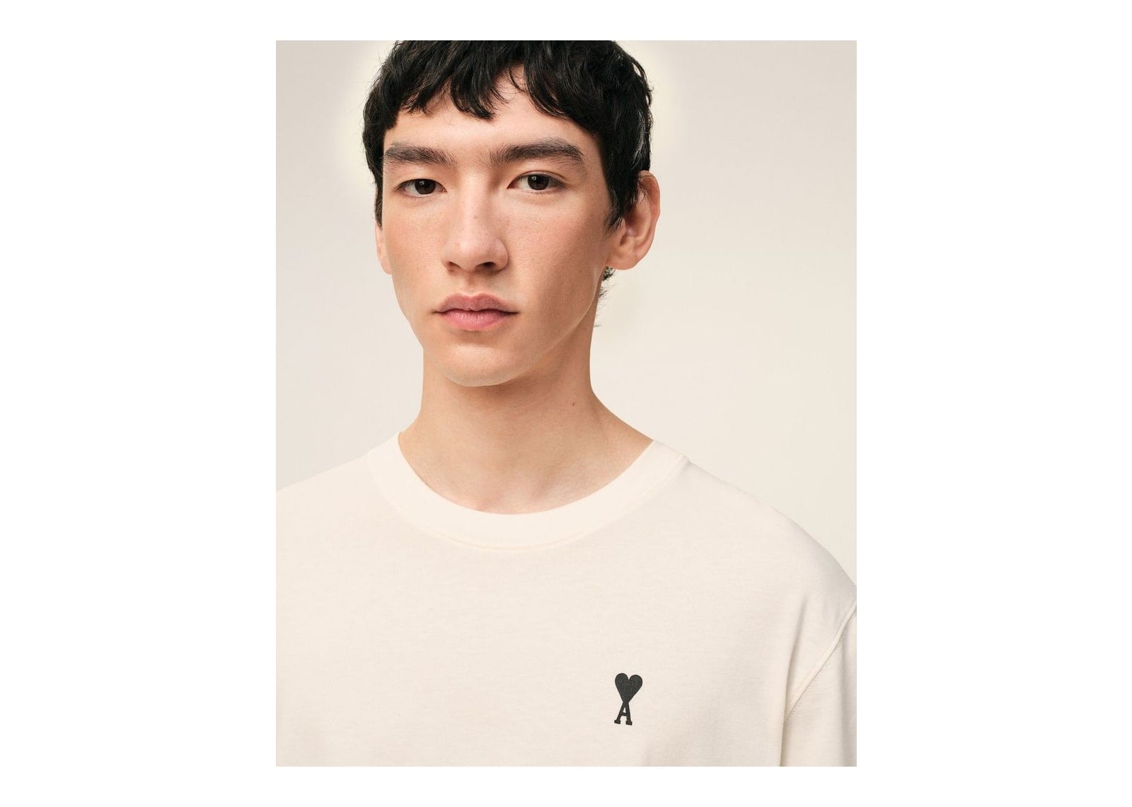 Ami Paris Cotton Place Des Victoires Print T-Shirt White Cream - görsel 5