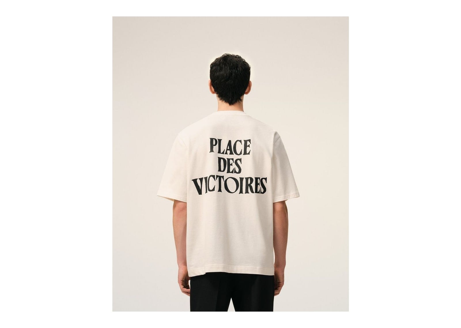 Ami Paris Cotton Place Des Victoires Print T-Shirt White Cream - görsel 6