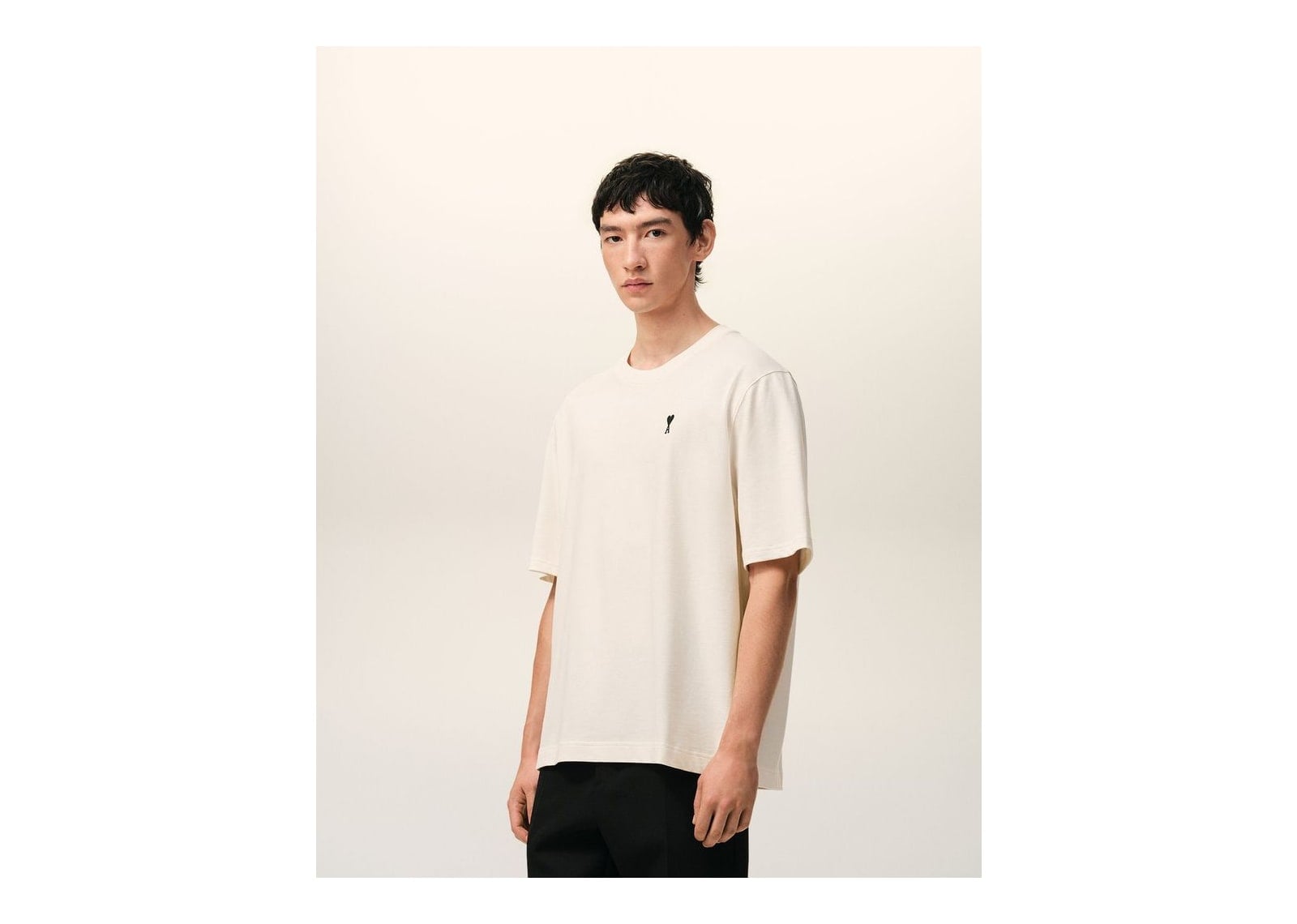 Ami Paris Cotton Place Des Victoires Print T-Shirt White Cream - görsel 7