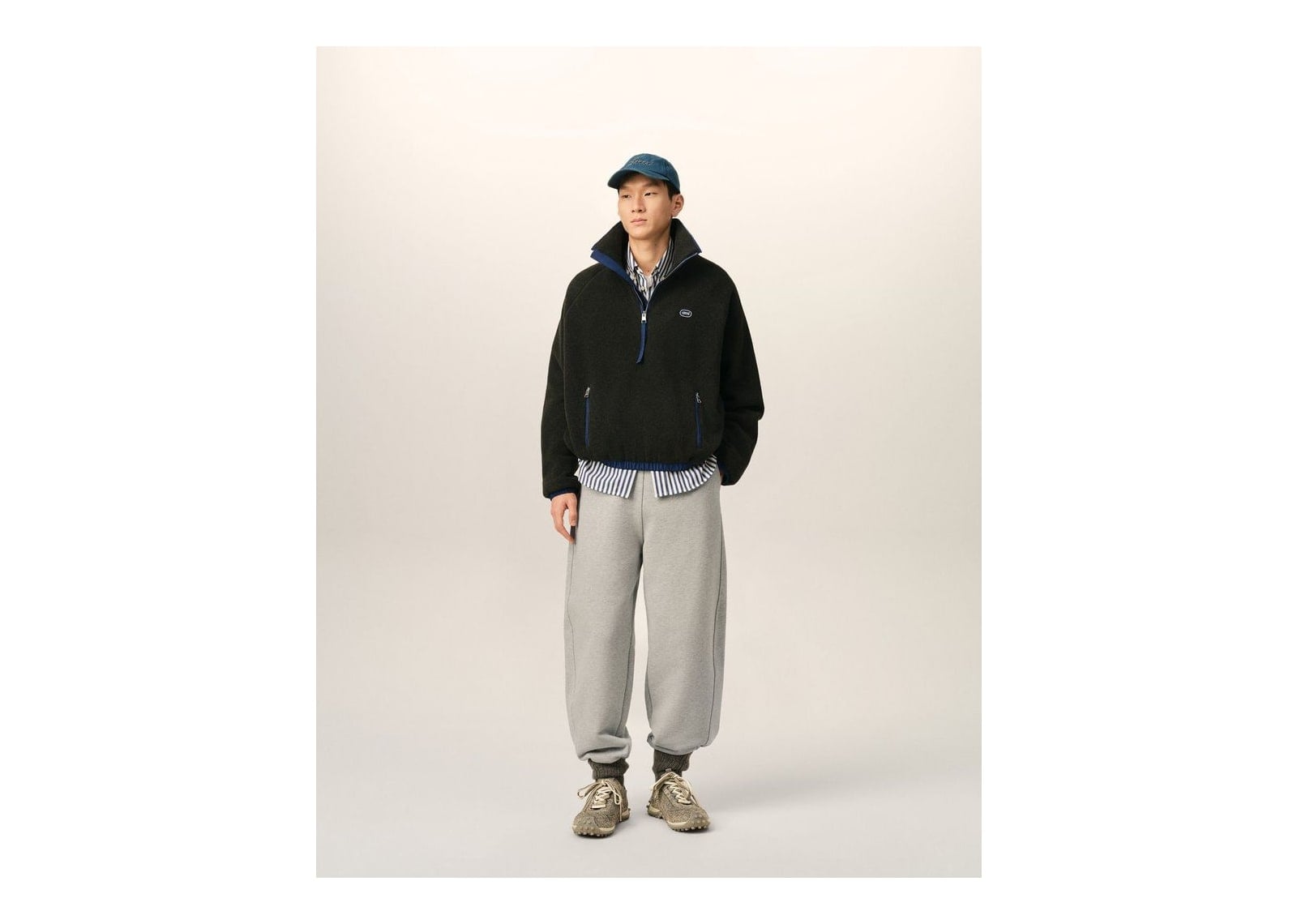 Ami Paris Cotton Track Pants with Heritage Ami Paris Label Heather Ash Grey - görsel 2