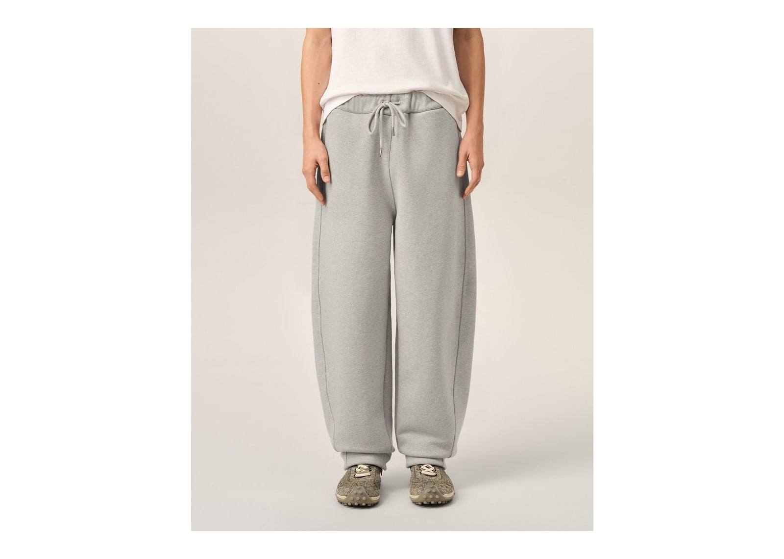 Ami Paris Cotton Track Pants with Heritage Ami Paris Label Heather Ash Grey - görsel 3