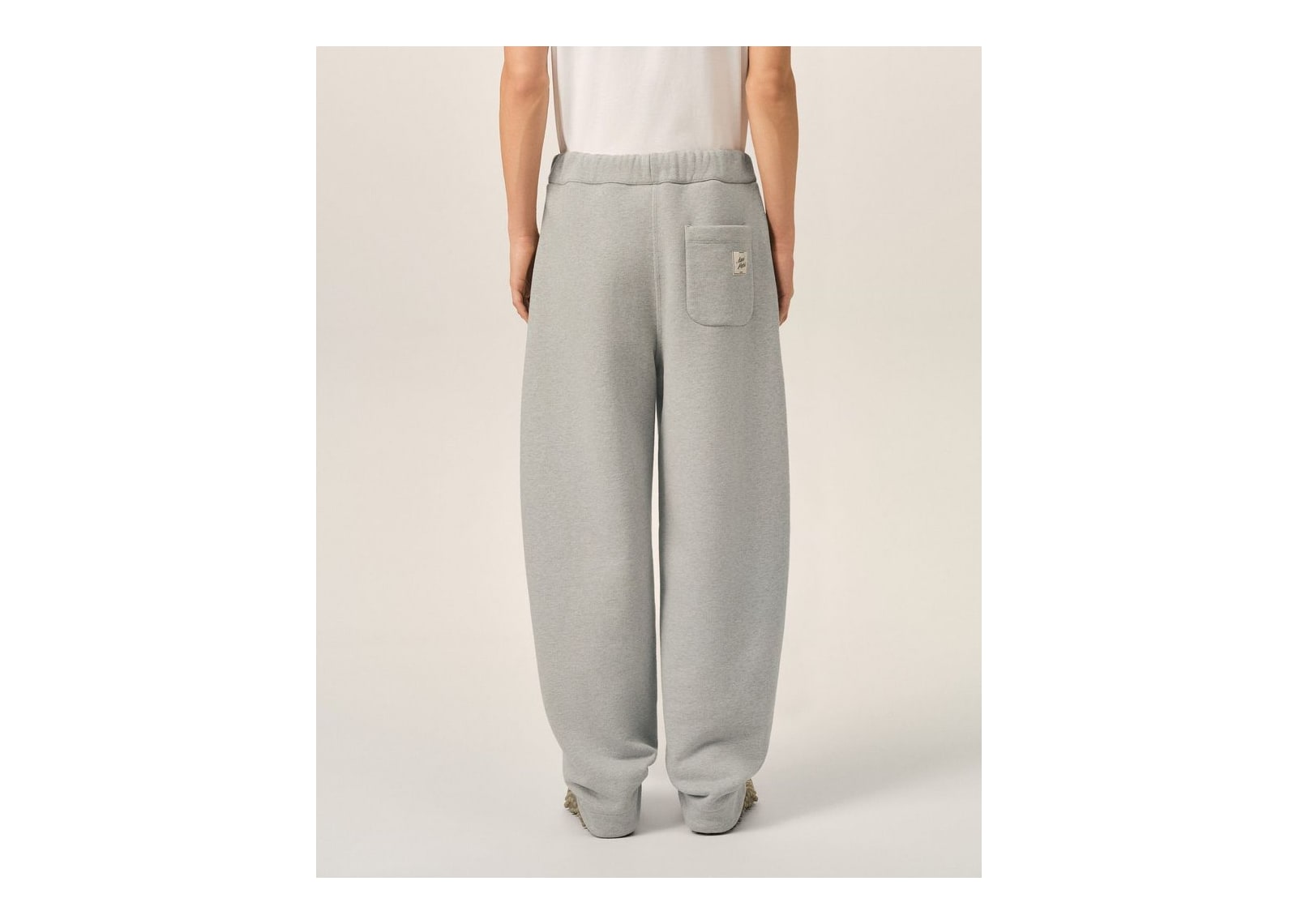 Ami Paris Cotton Track Pants with Heritage Ami Paris Label Heather Ash Grey - görsel 4