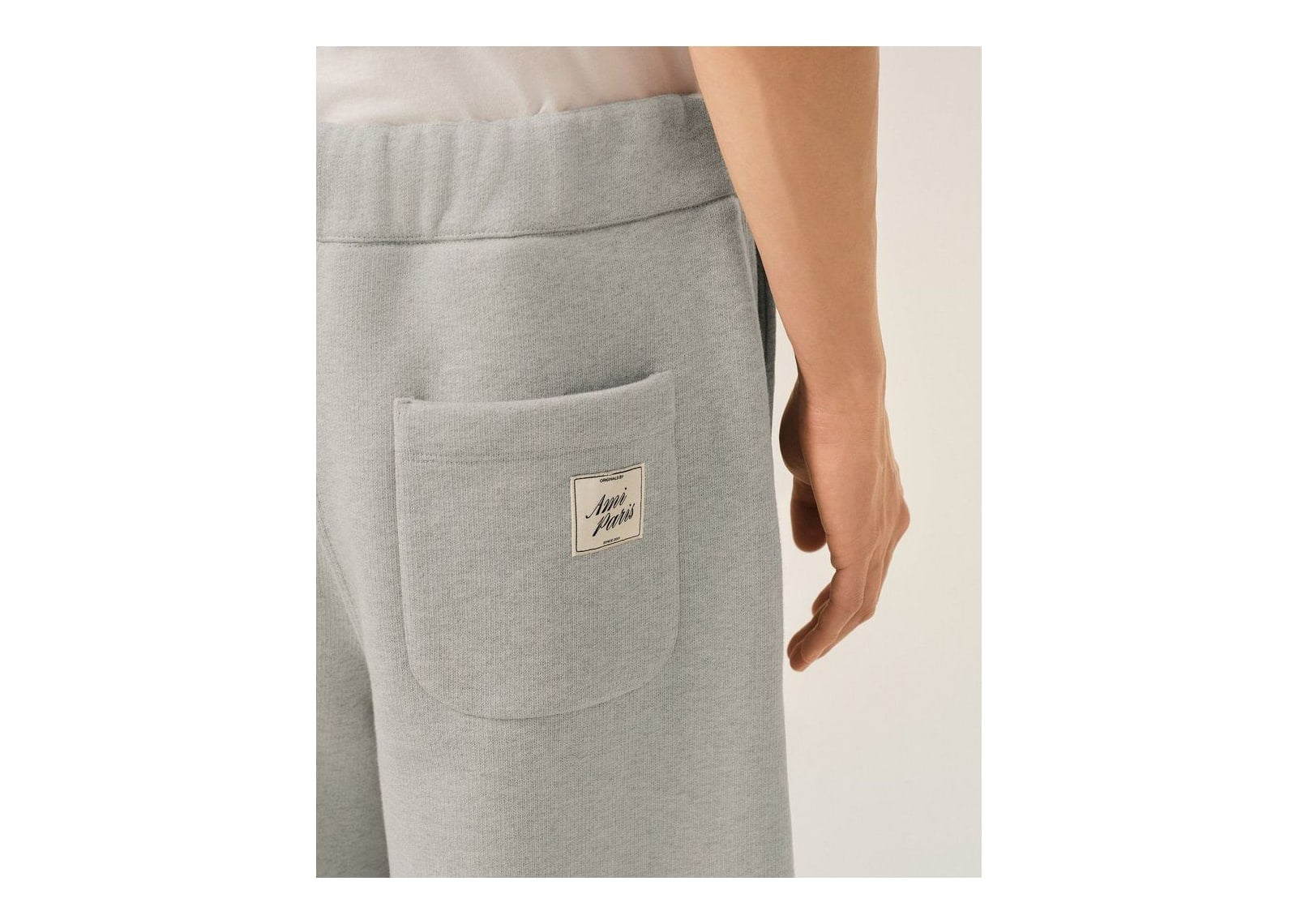 Ami Paris Cotton Track Pants with Heritage Ami Paris Label Heather Ash Grey - görsel 5