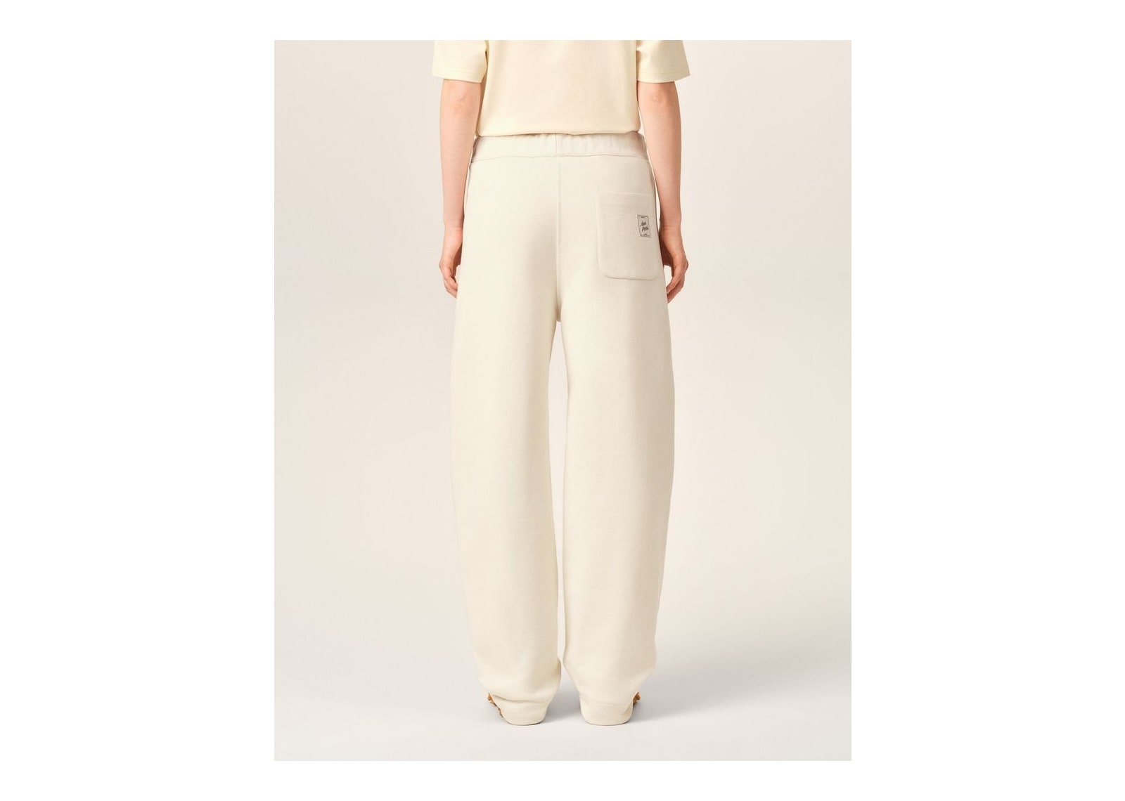Ami Paris Cotton Track Pants with Heritage Ami Paris Label Ivory - görsel 10