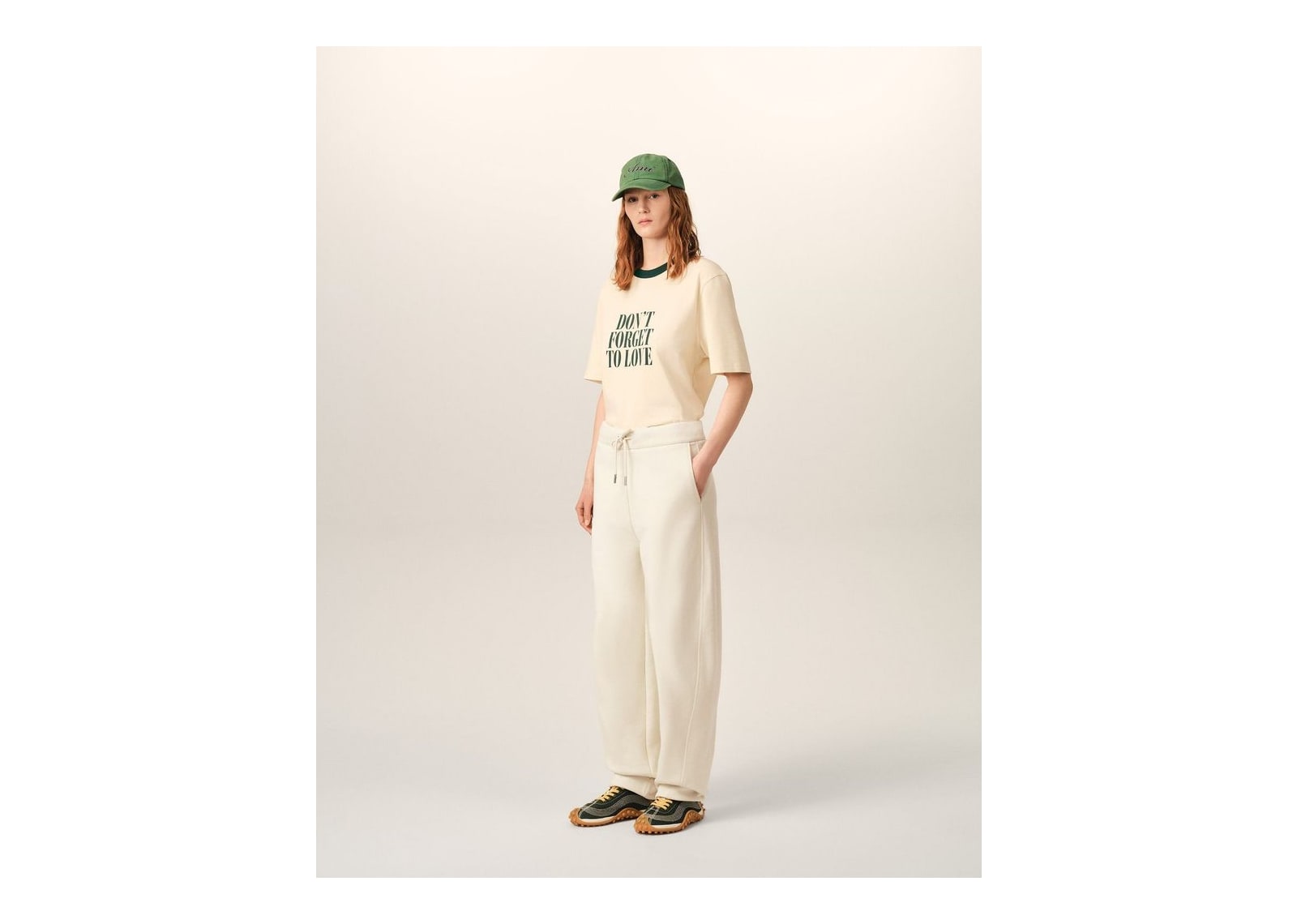 Ami Paris Cotton Track Pants with Heritage Ami Paris Label Ivory - görsel 12