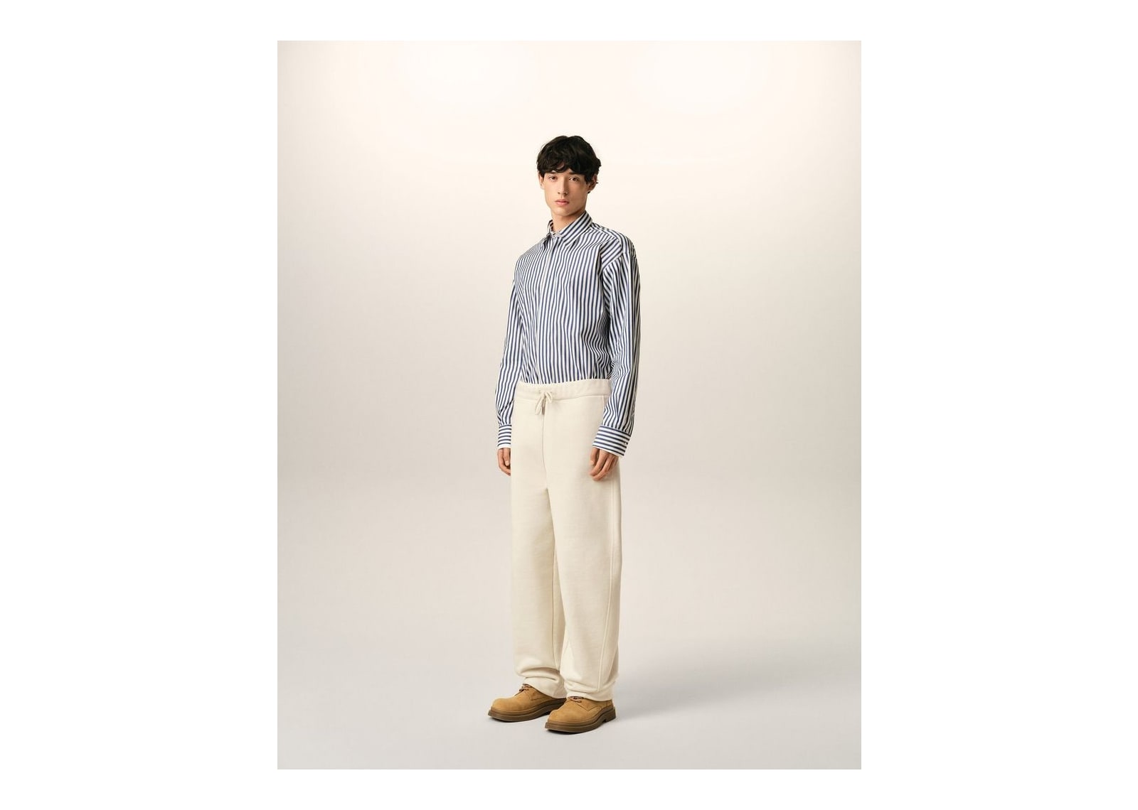 Ami Paris Cotton Track Pants with Heritage Ami Paris Label Ivory - görsel 6