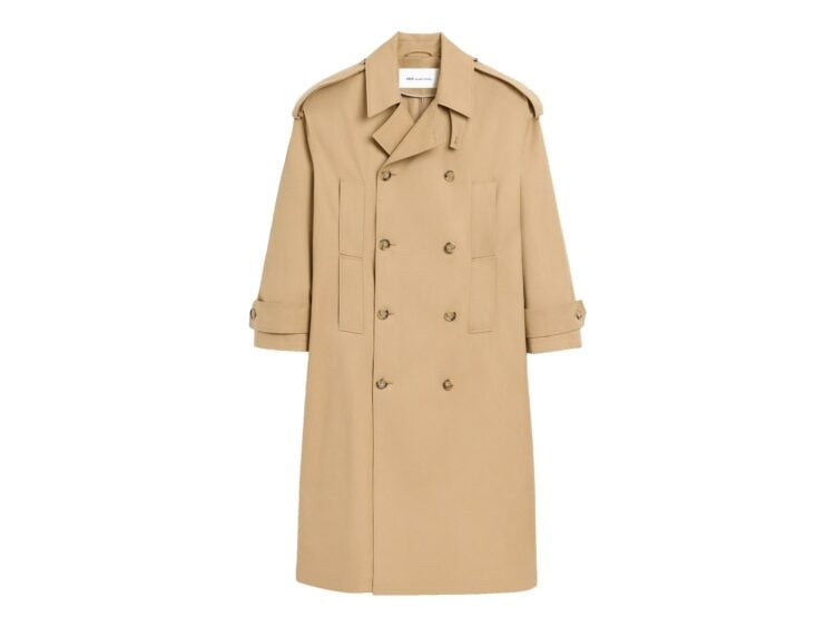 Ami Paris Cotton Trench Coat Mastic Beige