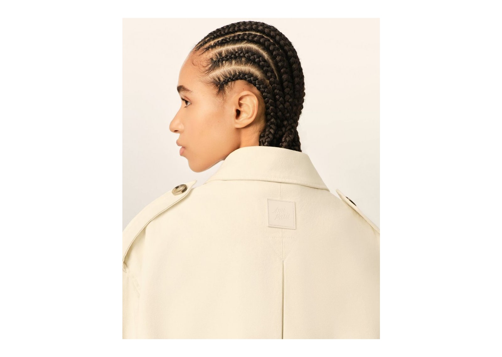 Ami Paris Cotton Utility Parka Jacket Ivory - görsel 10
