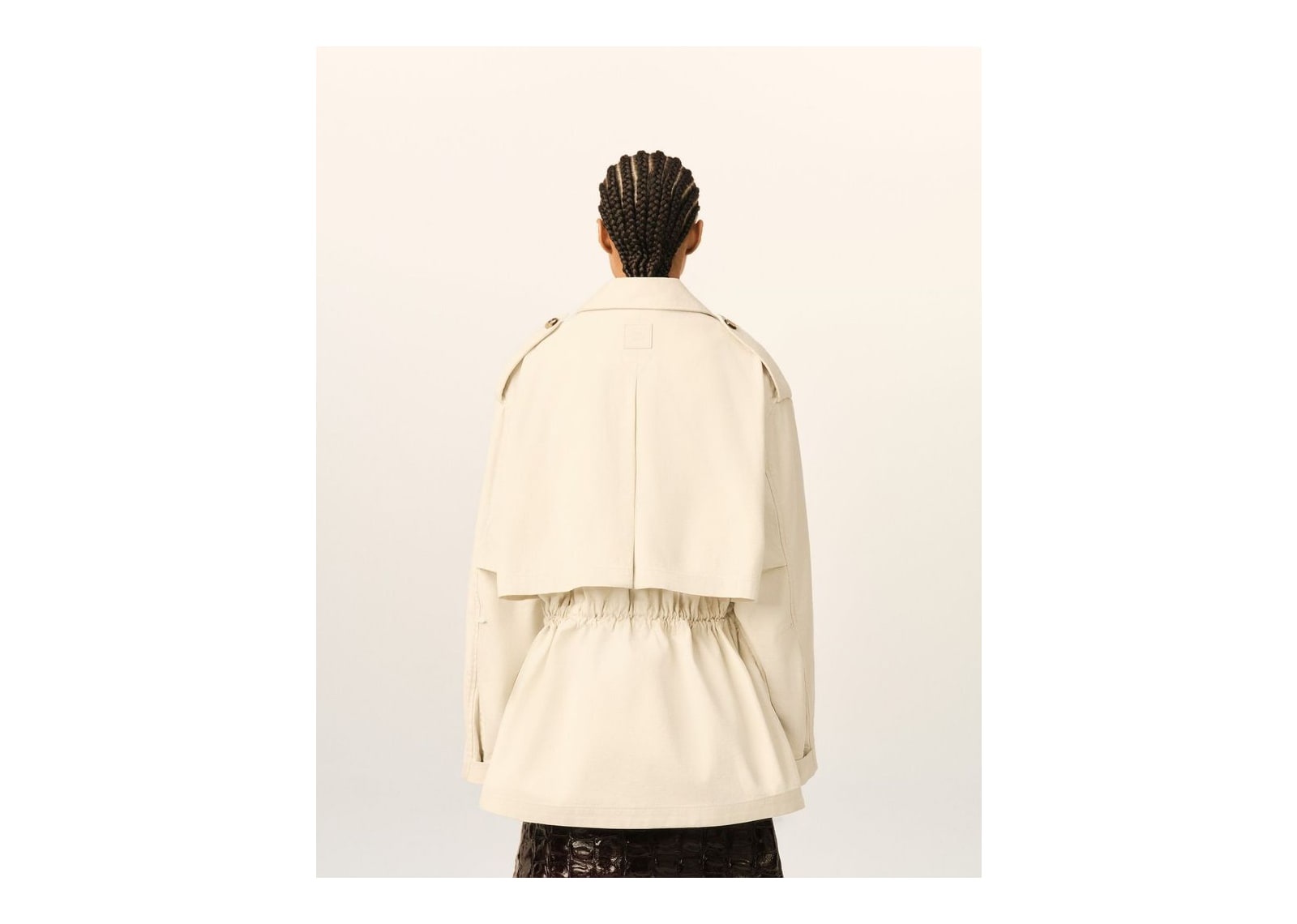 Ami Paris Cotton Utility Parka Jacket Ivory - görsel 11